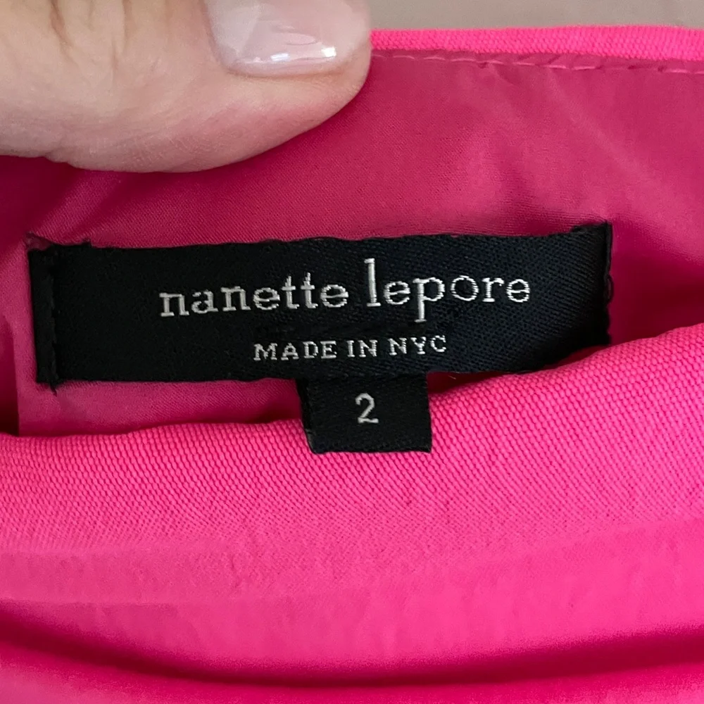 Nanette Lepore ruched hot pink mini skirt size 2 barbiecore
